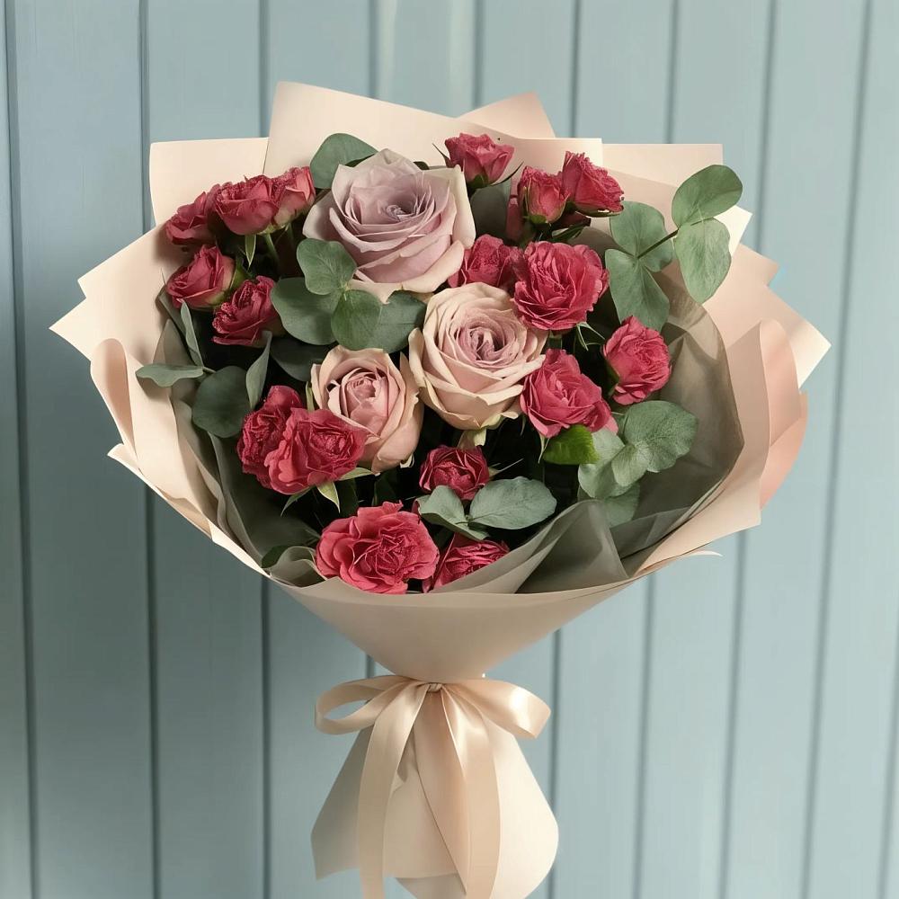 Букет цветов из: Гвоздики и Розы в Каменке
