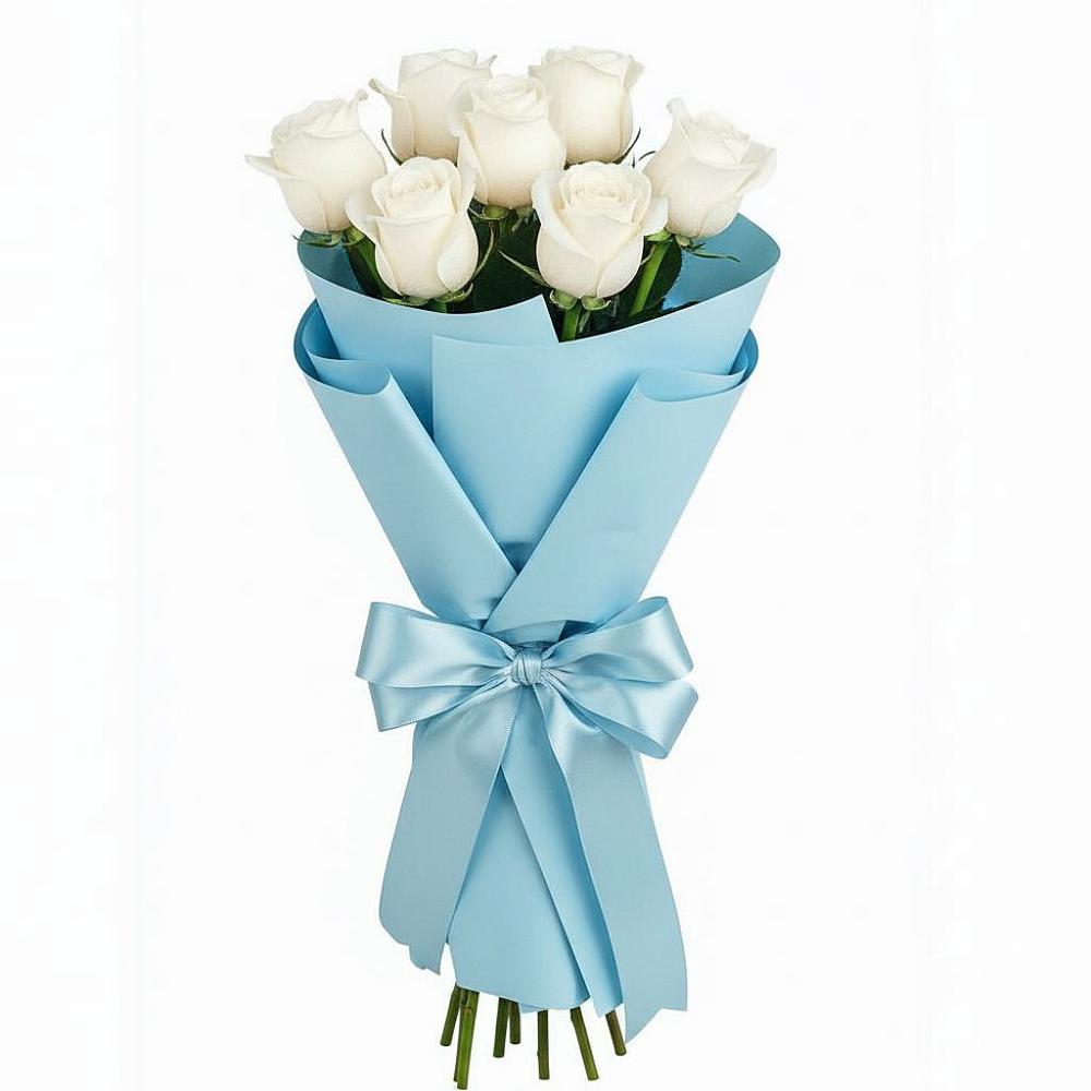 Букет 7 белых роз Проуд в Каменке