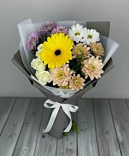 Букет цветов из:  Розы, Герберы и Хризантемы #REPLACE_PRED# Каменке
