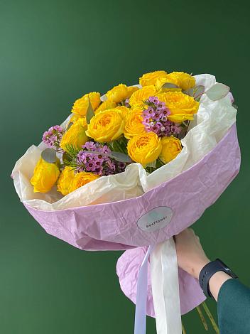 Букет Кустовые желтые розы в Каменке