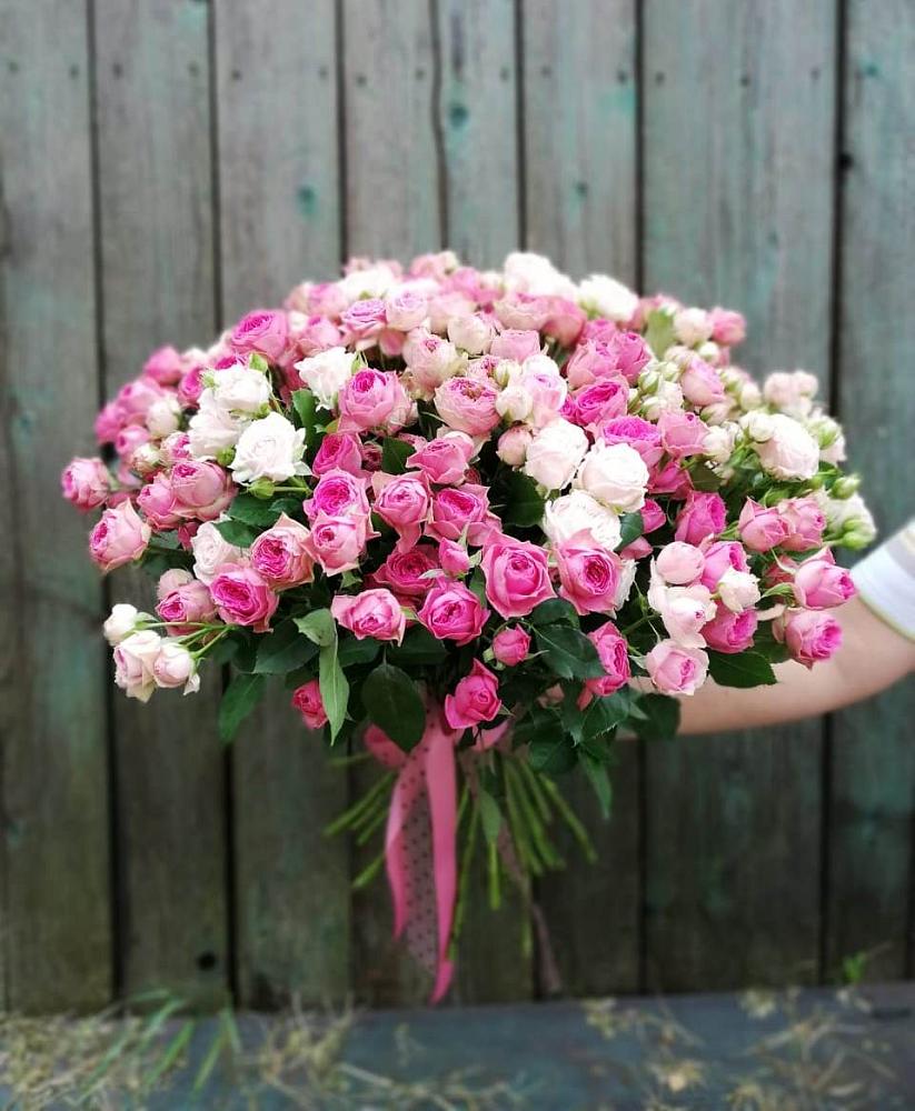 Букет Розовые кустовые розы Натали и Лав Лидия в Каменке