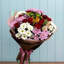 Букет цветов из:  Розы, Хризантемы и Альстромерии в Каменке
