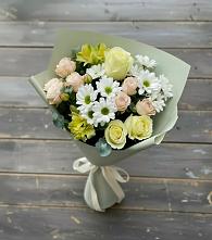 Букет цветов из:  Альстромерии, Розы и Хризантемы #REPLACE_PRED# Каменке