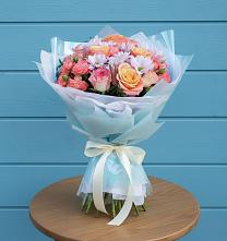 Букет цветов из:  Хризантемы и Розы в Каменке