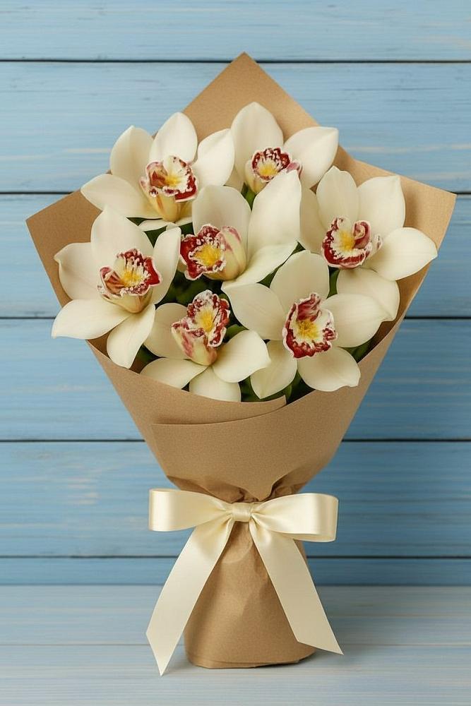 Букет цветов из: Орхидеи и Розы в Каменке