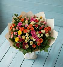 Букет Микс из разноцветных кустовых роз #REPLACE_PRED# Каменке